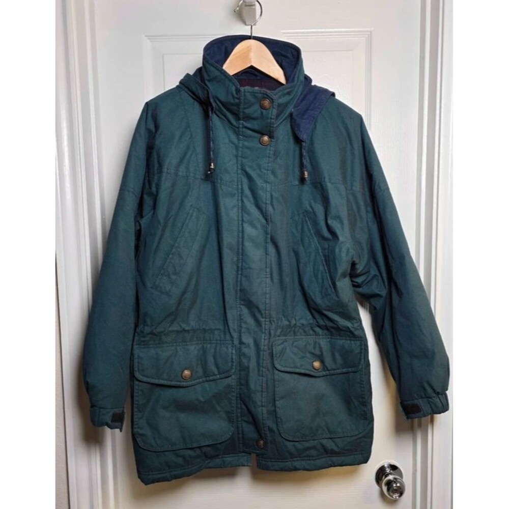 Vintage 90s Pacific Trail Blanket Lined Hooded Parka Jacket Men's Medium Green